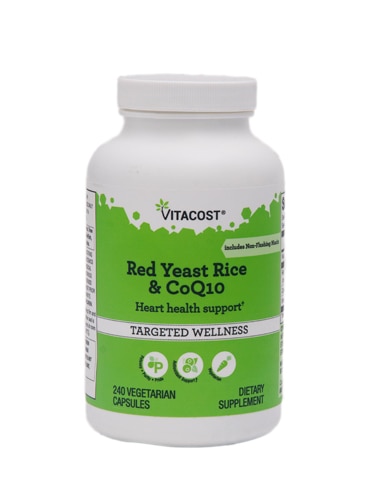 Красный Рисовый Дрожжевой Гриб & CoQ10 с Ниацином - 240 вегетарианских капсул - Vitacost Vitacost
