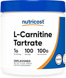 Nutricost L-Carnitine Tartrate Powder (Порошок) (100 Grams) - 1 Gram per Serving (Порция); 100 Servings (Порции) Nutricost