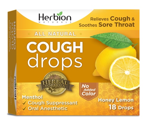 Все натуральные леденцы от кашля с медом и лимоном – 18 капель Herbion