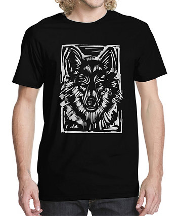 Мужская футболка с рисунком Wolf Wood Cut Beachwood