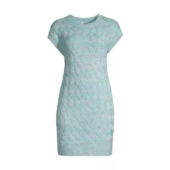 Мини-платье решетчатой вязки меланжевого цвета 525 America