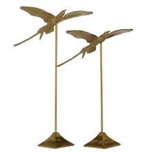 Золотая металлическая скульптура птицы Стелла и Ева, набор из 2 предметов Stella & Eve