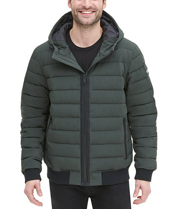 Мужская стеганая куртка-бомбер с капюшоном DKNY