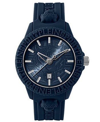 Мужские часы с 3 стрелками и датой, кварцевые, бесстрашные, синие, с силиконовым ремешком, 43 мм Plein Sport