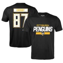 Men's Levelwear Sidney Crosby Black Pittsburgh Penguins Richmond Player Name & Number T-Shirt LevelWear