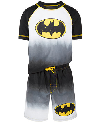 Toddler Boys 2-Pc. Batman Rash Guard & Swim Shorts Set Dreamwave