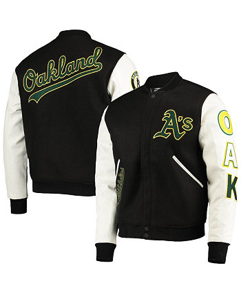Мужская черная куртка Oakland Athletics Varsity Logo с молнией во всю длину Pro Standard