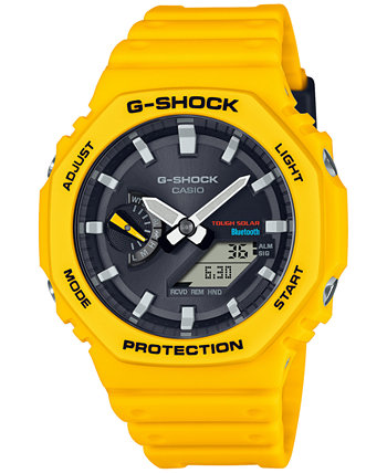 Мужские аналоговые цифровые часы с желтым полимерным ремешком 46 мм G-Shock