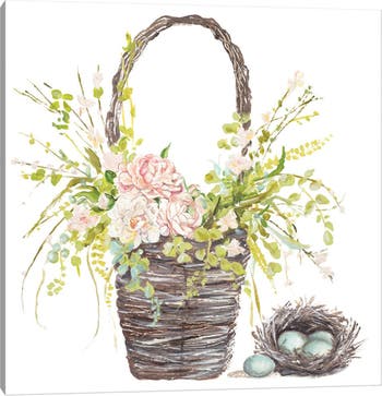 Spring Flower Basket Canvas Art Print by Patricia Pinto, 18" x 18" ICanvas
