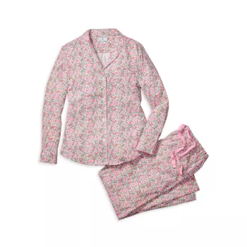 Fleurs De Rose Print Pajamas Set Petite Plume