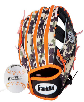 9,5-дюймовая комбинация перчаток и мячей RTP Teeball Performance, черный/оранжевый, метатель для левшей Franklin Sports