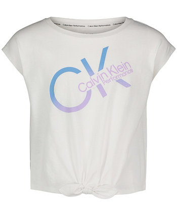 Big Girls Tie-Front Logo T-shirt Calvin Klein