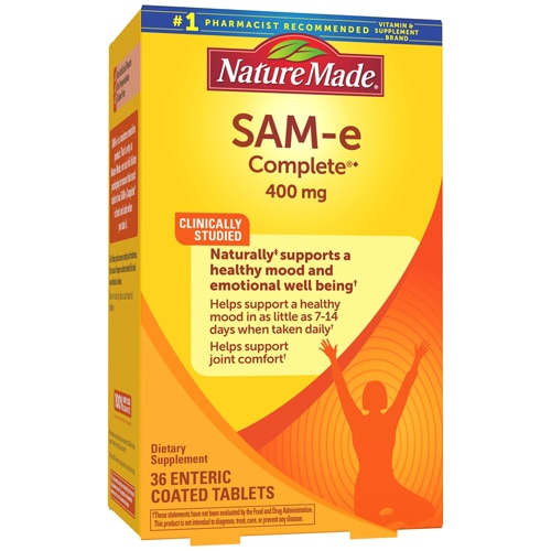 SAM-e Complete®, 400 мг, 36 таблеток с кишечнорастворимой оболочкой Nature Made