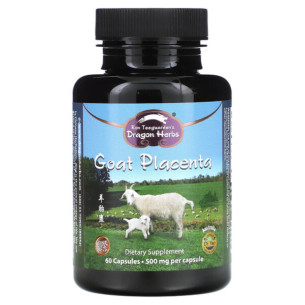 Козья плацента, 500 мг, 60 капсул (250 мг в капсуле) Dragon Herbs