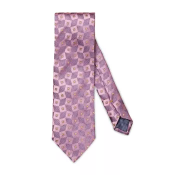 Шелковый жаккардовый галстук с геометрическим рисунком Eton