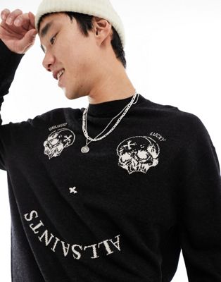 Черный свитер с логотипом AllSaints Smile AllSaints