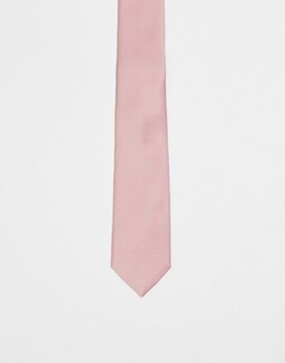 ASOS DESIGN slim tie in pastel pink ASOS DESIGN