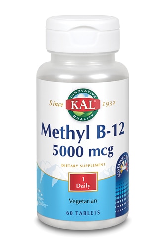 KAL Метил B-12 -- 5000 мкг -- 60 таблеток KAL