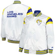 Men's Starter White Los Angeles Rams Satin Full-Snap Varsity Jacket Starter