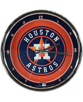 Houston Astros 12-дюймовые хромированные настенные часы для бейсбольного клуба Wincraft