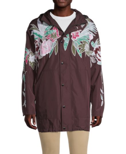 Куртка с капюшоном и цветочной вышивкой Valentino