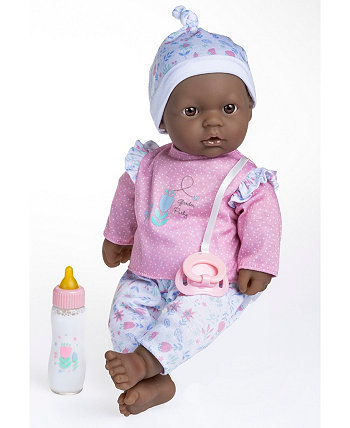 Афро-американская кукла La Baby с мягким телом, комплект из трех предметов, 14,3 дюйма, с соской и набором волшебных бутылочек JC Toys