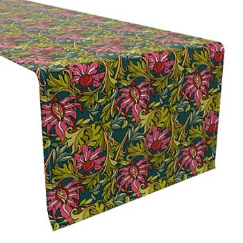 Table Runner, 100% Cotton, 16x72", Floral 8 Fabric Textile Products