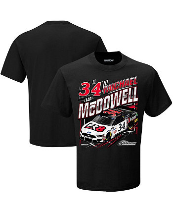 Мужская футболка с клетчатым флагом, черная футболка Michael McDowell FR8Auctions.com Checkered Flag Sports