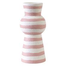 Elements White Pink Striped Decorative Vase Table Decor Elements