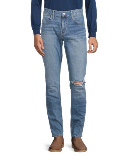 Узкие прямые джинсы с эффектом потертости Blake Hudson
