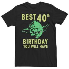 Мужская футболка с трафаретом Star Wars Yoda Best 40th Birthday You Will Have Star Wars