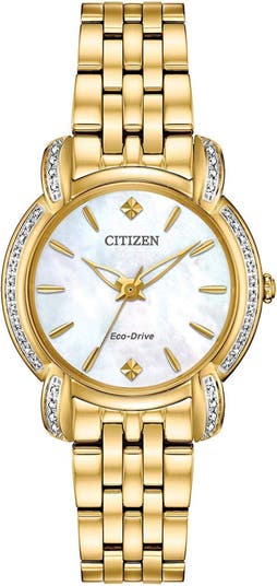 Женские часы Jolie Diamond Accent из нержавеющей стали, 32 мм Citizen