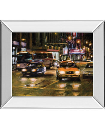 Радио-Сити, Нью-Йорк, автор: Десмонд О'Хаган, настенное искусство с принтом в зеркальной раме, 22 "x 26" Classy Art