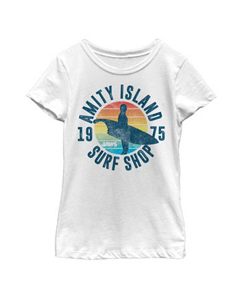 Girl's Jaws Retro Amity Island Surf Shop Child T-Shirt NBC Universal