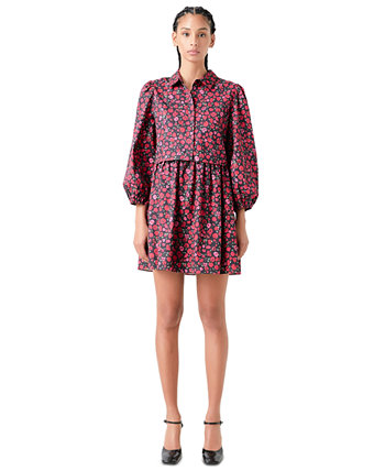 Женское мини-платье-рубашка с цветочным принтом English Factory