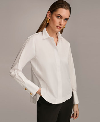 Женская рубашка с воротником на пуговицах спереди Donna Karan New York