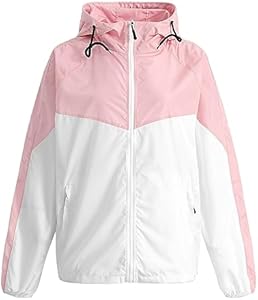 Spmor Women's Lightweight Waterproof Jacket Packable Windbreaker Running Coat Spmor