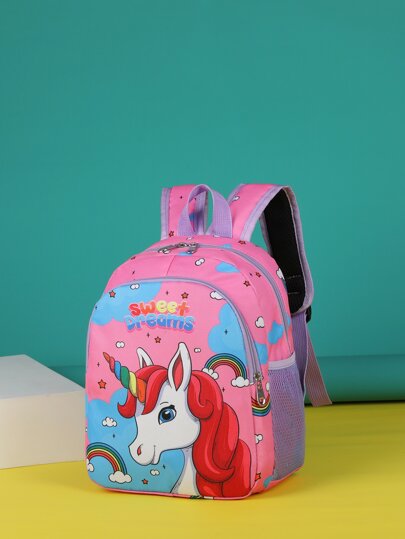 Рюкзак для девочек с мультипликационным рисунком SHEIN