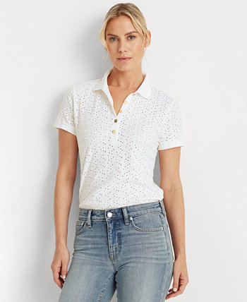 Рубашка-поло из джерси с люверсами больших размеров Ralph Lauren