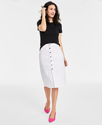 Женская джинсовая юбка с накладными карманами, созданная для Macy's On 34th