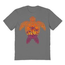 Men's COLAB89 by Threadless Tropical Sunset Sea Turtle Design Graphic Tee COLAB89 by Threadless