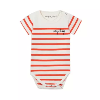 Baby Boy's 'Very Busy' Striped Bodysuit Maison Labiche