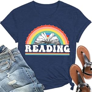 Wildflowers Book Shirts for Women Teacher Reading Book Tshirt Book Lover Gifts Tee Tops GRJ