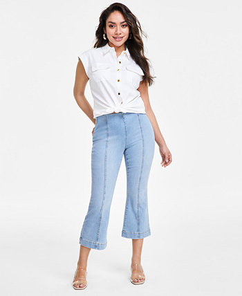 Petite Pull-On Cropped Flare Jeans, Created for Macy's I.N.C. International Concepts