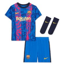 Детский комплект Nike Blue Barcelona 2021/22 для третьей реплики Nike