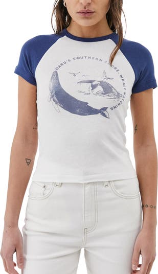 Urban Outfitters Whale Watch Baby Graphic Cotton Tee BDG