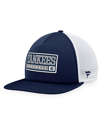 Мужская темно-синяя, белая бейсболка New York Yankees Foam Trucker Snapback Majestic