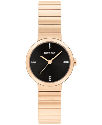 Женские часы-браслет из нержавеющей стали с тремя стрелками и гвоздикой, золотистый, 25 мм Calvin Klein