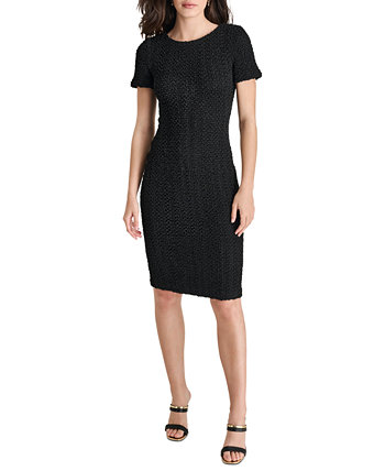 Women's Short-Sleeve Boat-Neck Sheath Dress DKNY