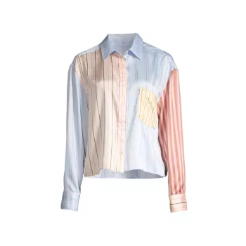 Суэцкий полосатый &amp; Рубашка на пуговицах с цветными блоками Weekend Max Mara